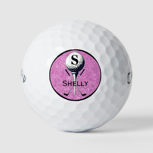 Monogrammed Girly Golf Tee Balls (Front)