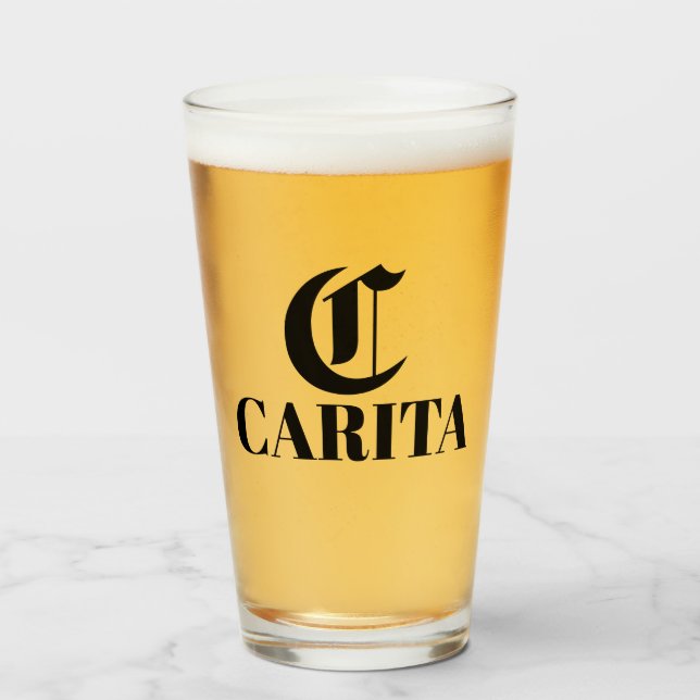 Monogrammed Glass Cup (Front Filled)