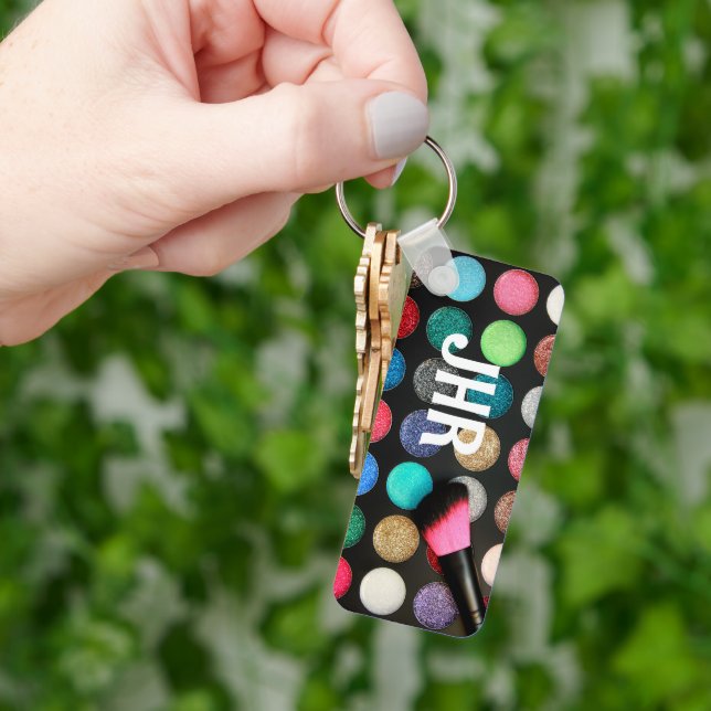 Monogrammed Glitter Makeup Keychain (Hand)