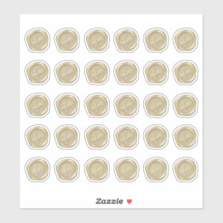 Monogrammed Gold Faux Wax Seals