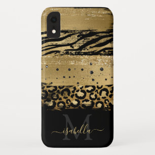Monogrammed Gold Glitter Script  Case-Mate iPhone Case