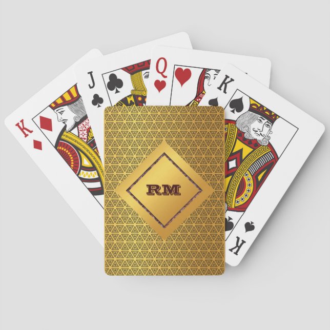 Monogrammed gold playing cards (Back)