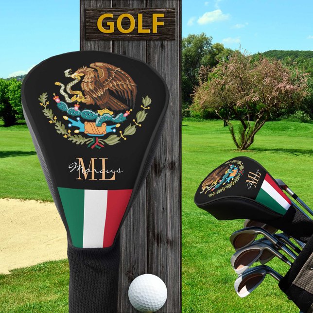 Monogrammed Golf, Mexico Eagle & Mexican Flag Golf Head Cover (Creator Uploaded)