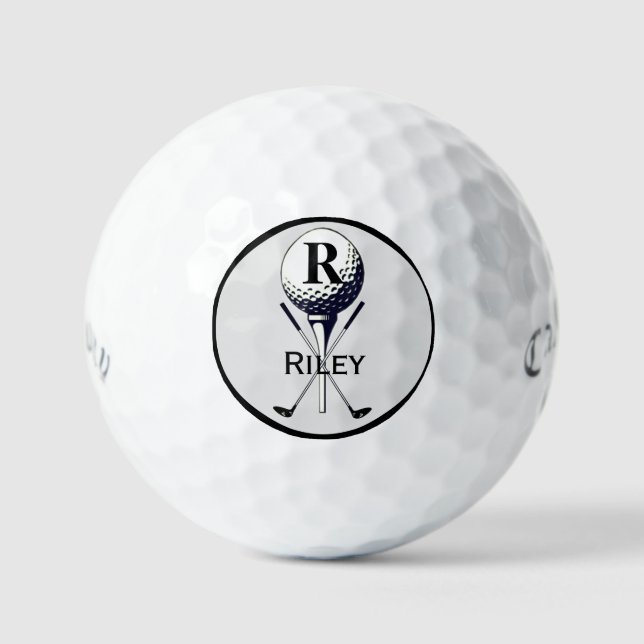 Monogrammed Golf Tee Golf Balls (Front)