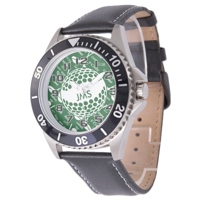 Monogrammed golf watch (Angled)
