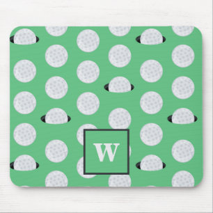 Monogrammed Golfer Hole In One Golf Balls Mouse Pad