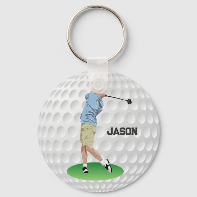 Monogrammed Golfer  Keychain (Front)