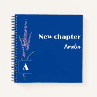 Monogrammed Graceful Retirement name blue Notebook