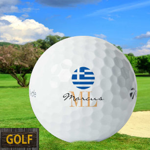 Monogrammed Greek Flag & Greece Golf Balls