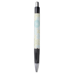 Monogrammed Green and Mint Floral Pattern