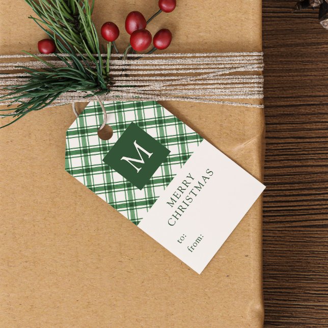 Monogrammed Green Christmas Gift Tags (Monogrammed Green Christmas Gift Tags
)