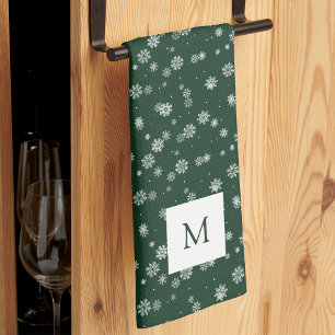 Monogrammed Green Kitchen Towels