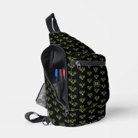 Monogrammed Green Tennis Racket Pattern