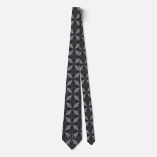 Monogrammed Grey & Black Unique Pattern Design Tie