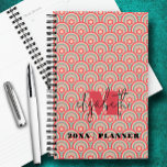 Monogrammed Groovy Floral Rainbow Planner<br><div class="desc">Your monogram and first name in chic lettering on a retro floral and rainbow geometric pattern in a groovy colour palette,  this personalised planner is ideal for yourself or a great gift for any occasion. MATCHING items in our collection.</div>