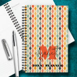 Monogrammed Groovy Mod Pattern Planner<br><div class="desc">This personalised planner features your monogram and first name in chic lettering on a background of a retro mod pattern in groovy colours. Ideal for yourself or a great gift for any occasion. MATCHING items in our collection.</div>