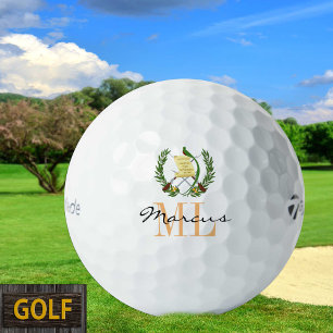 Monogrammed Guatemala Flag, Emblem Golf Balls