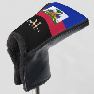Monogrammed & Haiti Flag Golf Clubs Covers 