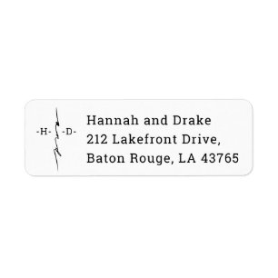 Monogrammed Hand Lettered Chic Cross Return