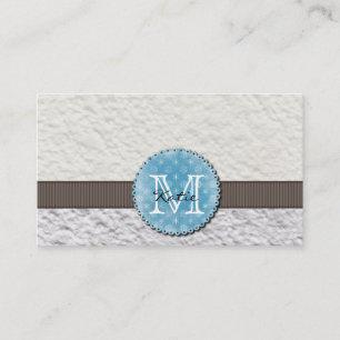 Monogrammed Handmade Paper Business Card