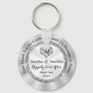 Monogrammed Happily Ever After Wedding Favors Key Ring