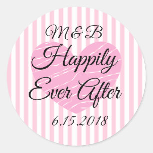 Monogrammed Happily Ever After Wedding Stickers