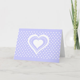 Monogrammed Heart Lilac & white polka dots pattern Note Card