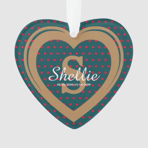 Monogrammed Heart Personalised Christmas Memorial Ornament