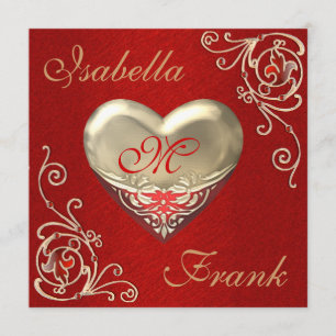 Monogrammed HEART Wedding or ANNIVERSARY Invitati Invitation