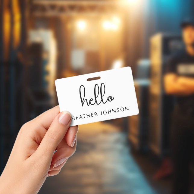 Monogrammed Hello Name ID Badge (Concert)