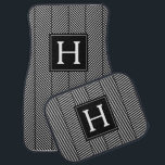 Monogrammed Herringbone Pattern Car Mat<br><div class="desc">Custom monogrammed design features a cool and trendy herringbone pattern.</div>