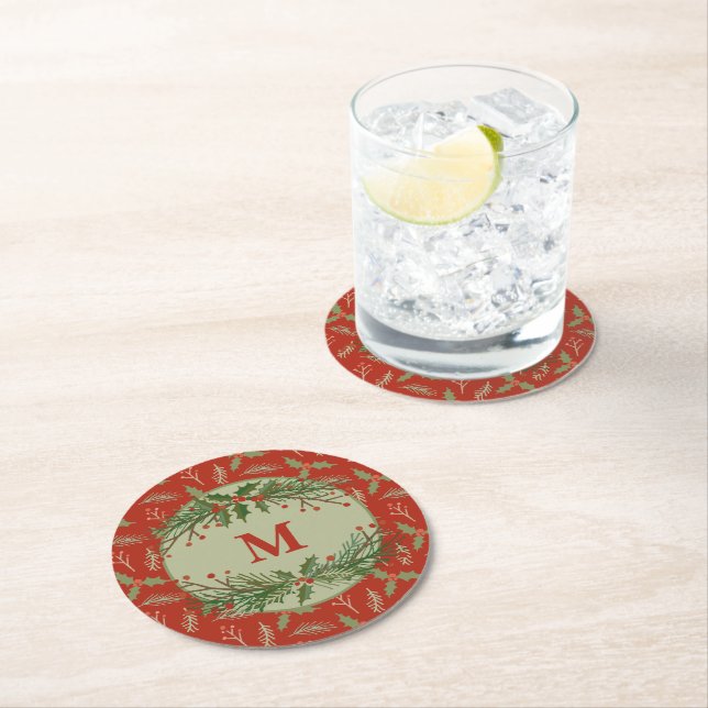 Monogrammed Holiday Party Coasters (Insitu)
