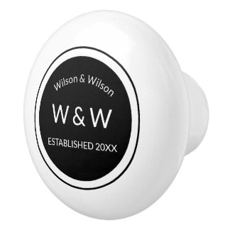 Monogrammed Home Label Ceramic Knob
