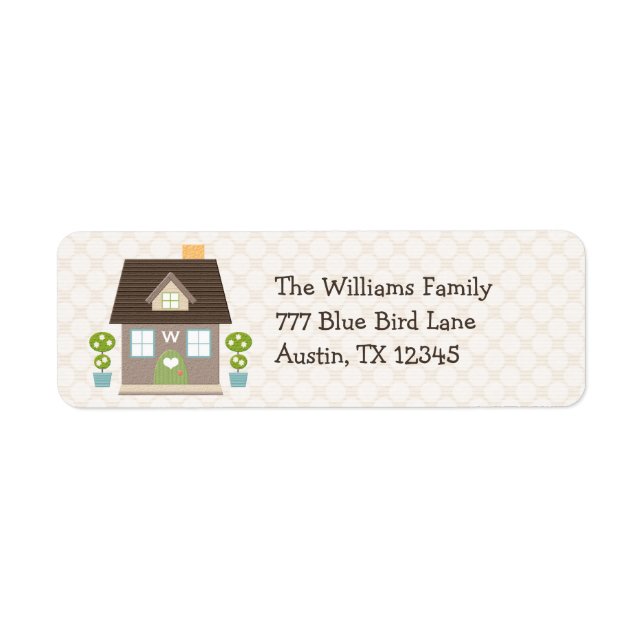 Monogrammed House Return Address Labels (Front)