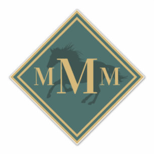 Monogrammed Hunter Green+ Gold Horse Tack Trunk