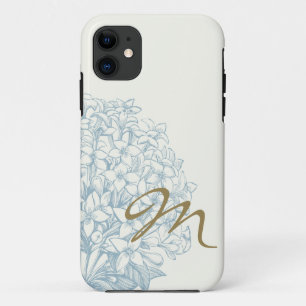 Monogrammed Hydrangea Case-Mate iPhone Case