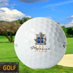 Monogrammed Icelandic Flag & Iceland Golf Balls