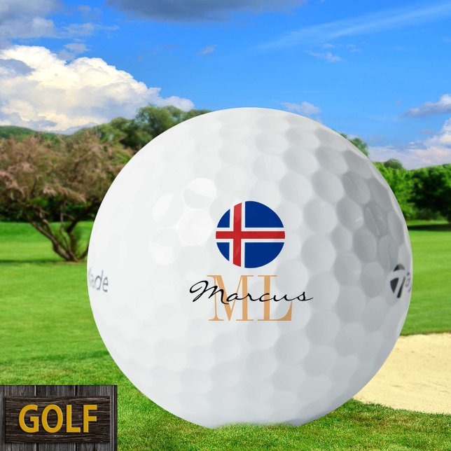 Monogrammed Icelandic Flag & Iceland Golf Balls (Creator Uploaded)