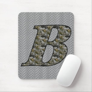 Monogrammed Initial B Hydrangea Floral Mousepad