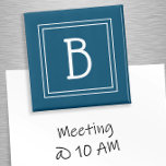 Monogrammed Initial Modern Template Simple Blue  Magnet<br><div class="desc">Design features a cute modern monogrammed initial in crisp white added to decorative blue background.  Perfect for your kitchen or office! Other colors available. Use the "Message" link or email beachpausedesigns@gmail.com for custom color requests.</div>