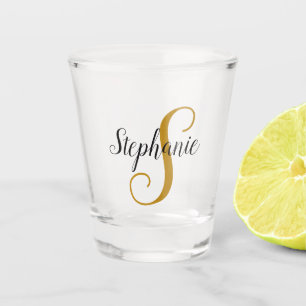 Monogrammed Initial & Name Simple Minimalist  Shot Glass