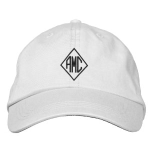 Monogrammed initials black custom three letters embroidered hat