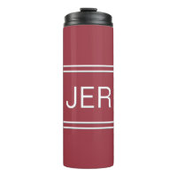 Monogrammed Initials Crimson Red Travel Drinkware