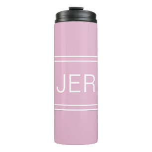 Monogrammed Initials Drinkware Chic Girly Pink Thermal Tumbler