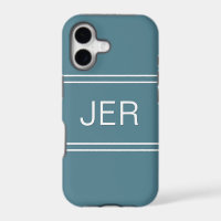 Monogrammed Initials Modern Turquoise Template