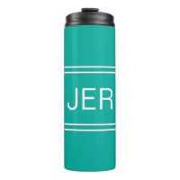 Monogrammed Initials Teal Green Travel Drinkware