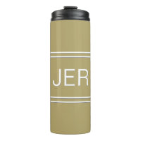 Monogrammed Initials Travel Drinkware Gold White