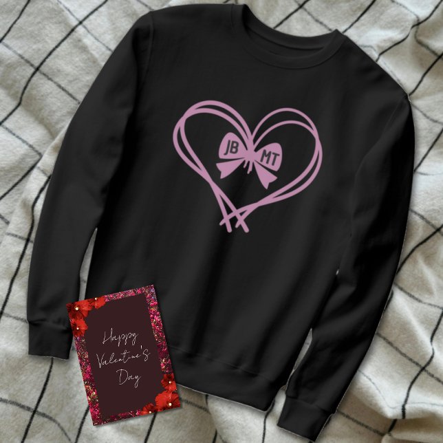 Monogrammed Initials Valentines Heart Sweatshirt (Creator Uploaded)