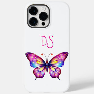 Monogrammed iPhone 14 Pro Max case butterfly