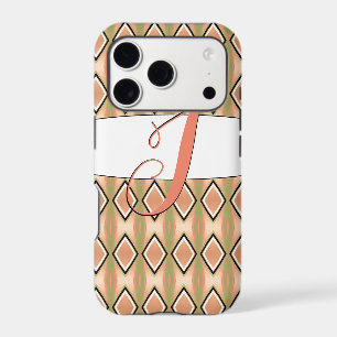 Monogrammed J Phone Case In Pink and Greens
